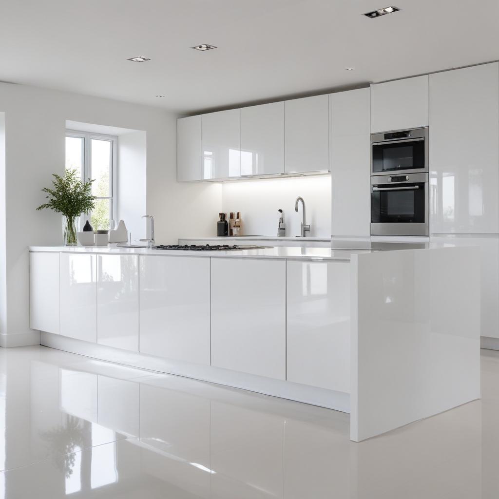 Hochglanz lackierte Küchenfronten